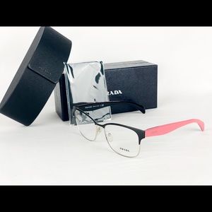 Used Prada PR65R metal frame in black/pink